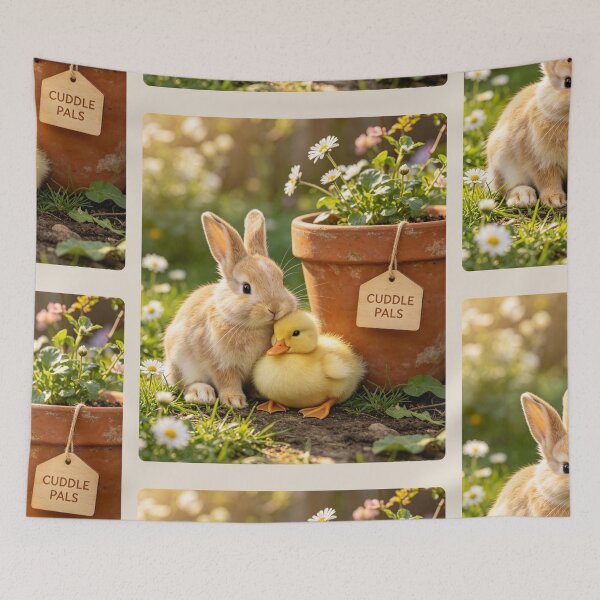 Item preview, Cute Bunny Duckling Cuddle Pals Spring Friends designed and sold by BagFactoryUK.