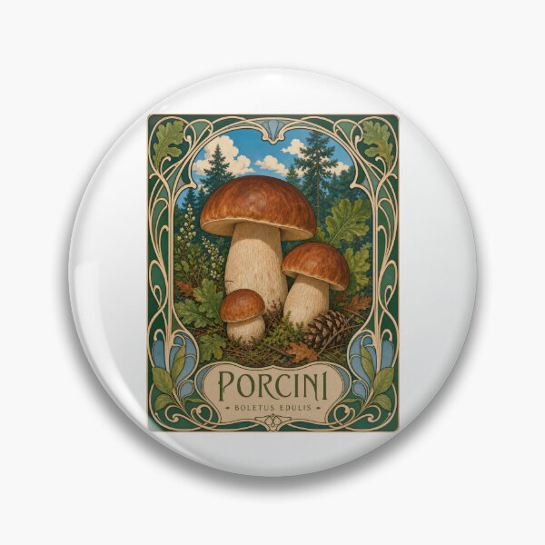 Item preview, Porcini Mushroom Art Nouveau Botanical Fungi designed and sold by AntiqueImages.