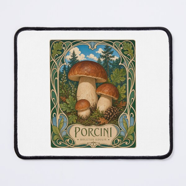 Item preview, Porcini Mushroom Art Nouveau Botanical Fungi designed and sold by AntiqueImages.