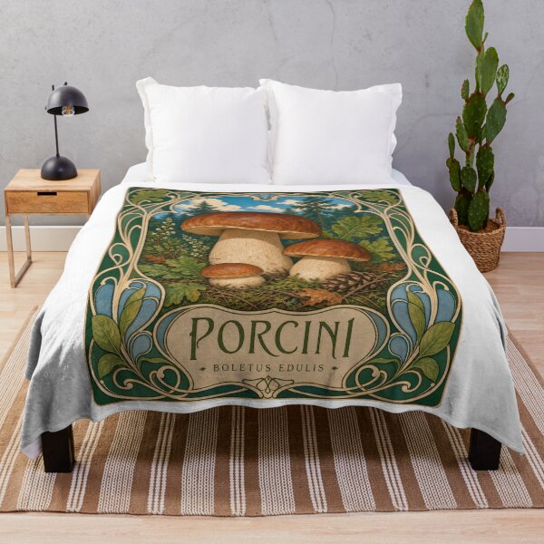 Item preview, Porcini Mushroom Art Nouveau Botanical Fungi designed and sold by AntiqueImages.