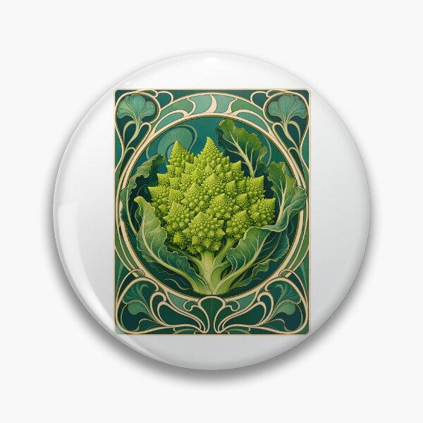 Item preview, Romanesco Broccoli Art Nouveau Botanical Veggie designed and sold by AntiqueImages.