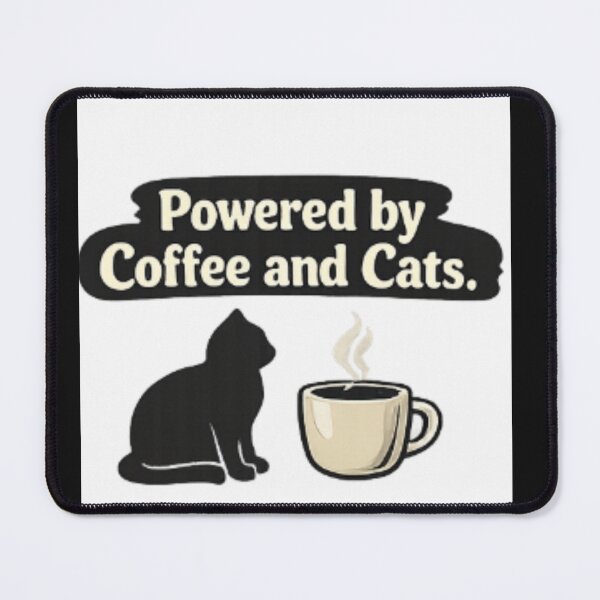 Item preview, Powered by Coffee and Cats | Funny Cat Lover Coffee Lover Vintage Design designed and sold by ser-Ile.