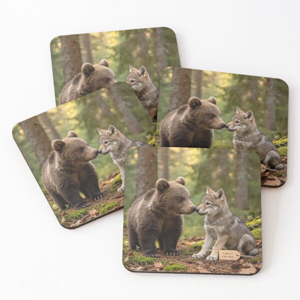 Item preview, Cute Bear Cub Wolf Pup Forest Friends Wildlife designed and sold by BagFactoryUK.