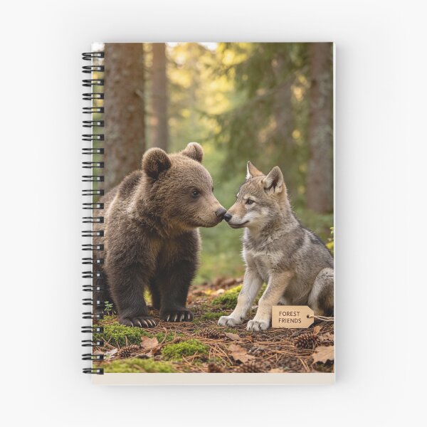 Item preview, Cute Bear Cub Wolf Pup Forest Friends Wildlife designed and sold by BagFactoryUK.