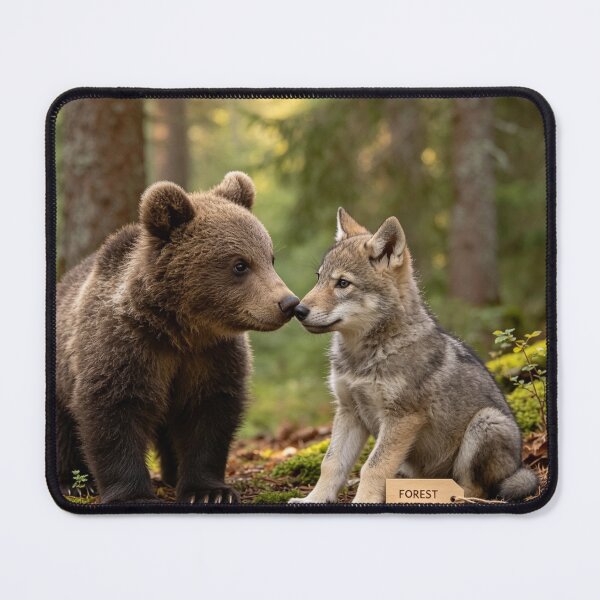 Item preview, Cute Bear Cub Wolf Pup Forest Friends Wildlife designed and sold by BagFactoryUK.