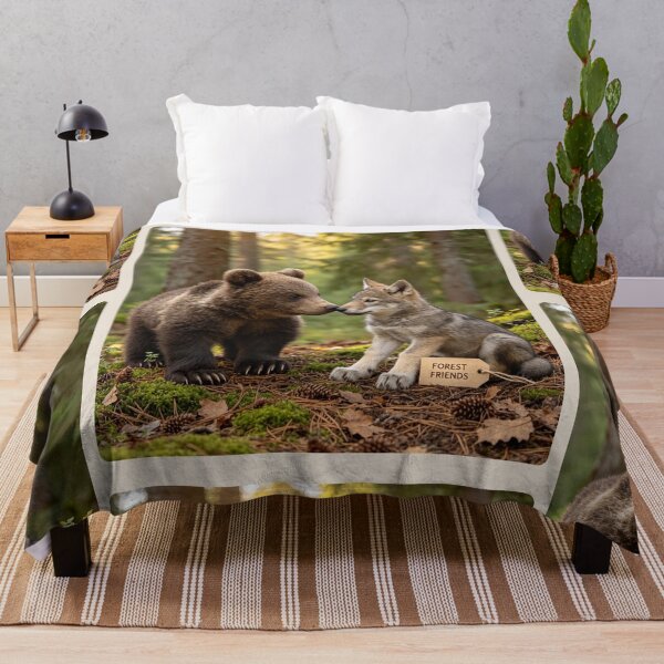Item preview, Cute Bear Cub Wolf Pup Forest Friends Wildlife designed and sold by BagFactoryUK.