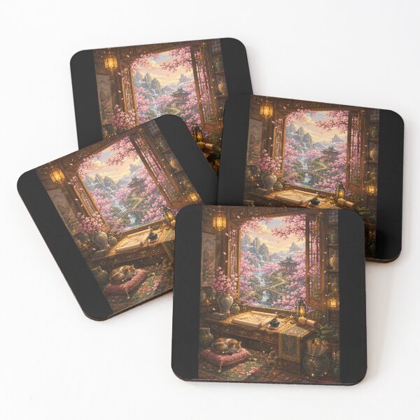 Item preview, Cherry Blossom Study by the Mountain Pavilion  designed and sold by Sketchlegacy.