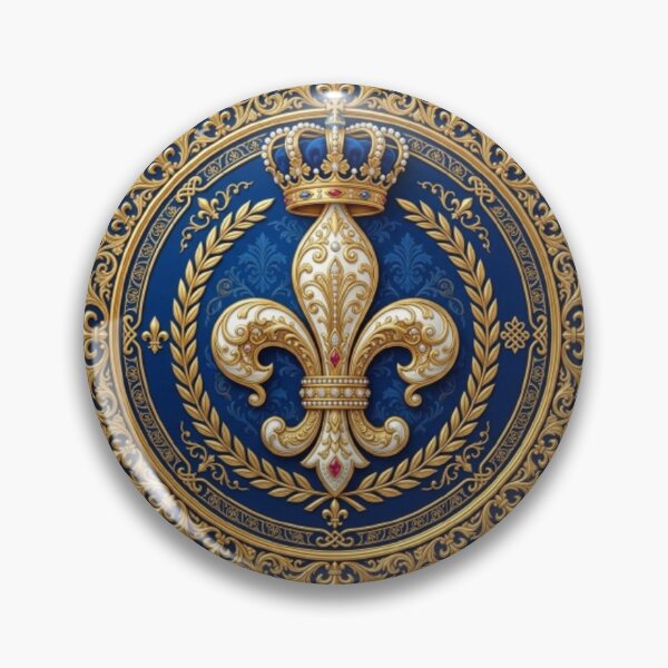 Item preview, Fleur De Lys Royal Premium Gold Deep Blue Luxury Heraldic Emblem designed and sold by ProjectNoah.