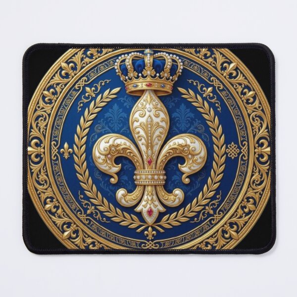 Item preview, Fleur De Lys Royal Premium Gold Deep Blue Luxury Heraldic Emblem designed and sold by ProjectNoah.