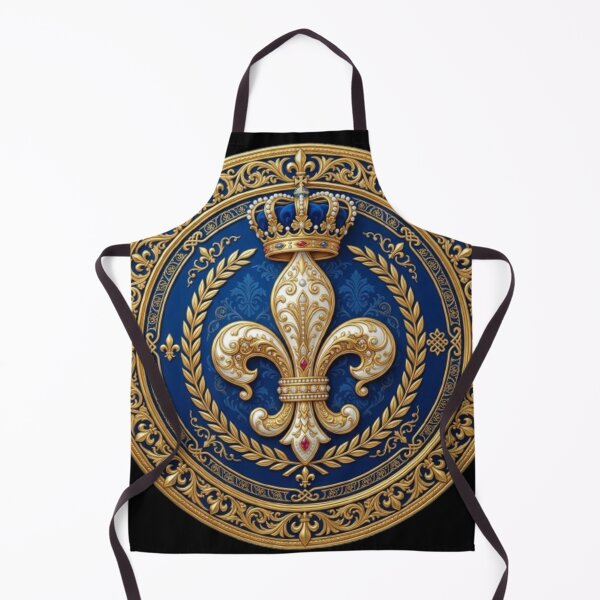 Item preview, Fleur De Lys Royal Premium Gold Deep Blue Luxury Heraldic Emblem designed and sold by ProjectNoah.
