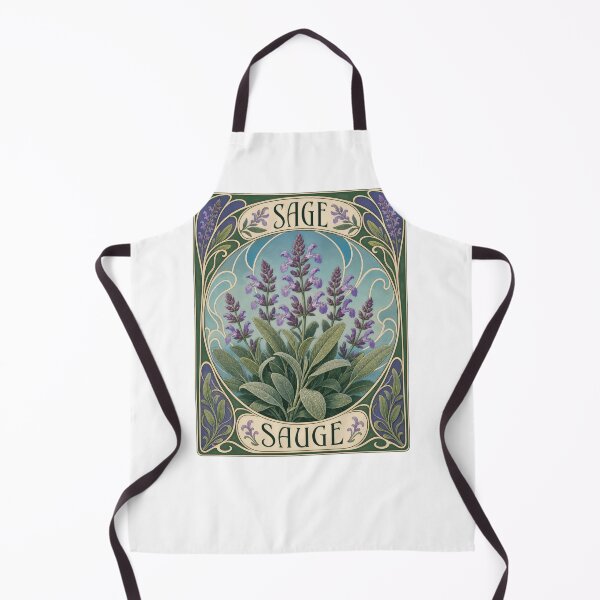Item preview, Art Nouveau Sage Herb Botanical Plant Illustration designed and sold by AntiqueImages.