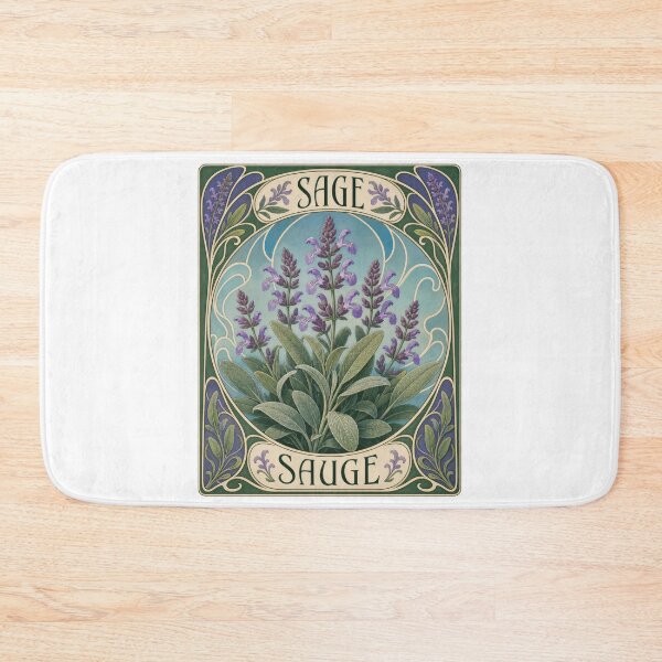 Item preview, Art Nouveau Sage Herb Botanical Plant Illustration designed and sold by AntiqueImages.