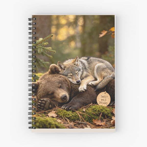 Item preview, Sweet Wild Dreams Sleeping Bear Wolf Forest Animals designed and sold by BagFactoryUK.