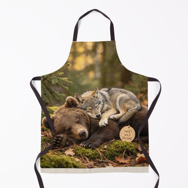 Item preview, Sweet Wild Dreams Sleeping Bear Wolf Forest Animals designed and sold by BagFactoryUK.