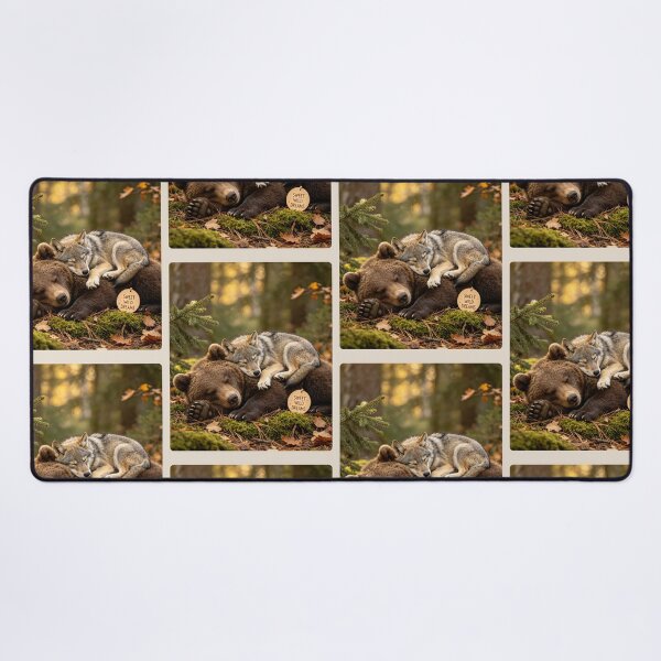 Item preview, Sweet Wild Dreams Sleeping Bear Wolf Forest Animals designed and sold by BagFactoryUK.