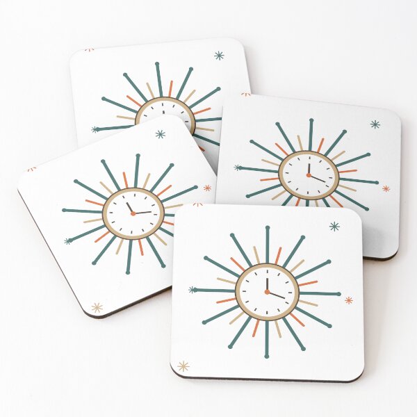 Item preview, Mid Century Modern Atomic Starburst Clock Pattern | Retro 1950s Vintage Art designed and sold by Mediagraphic.