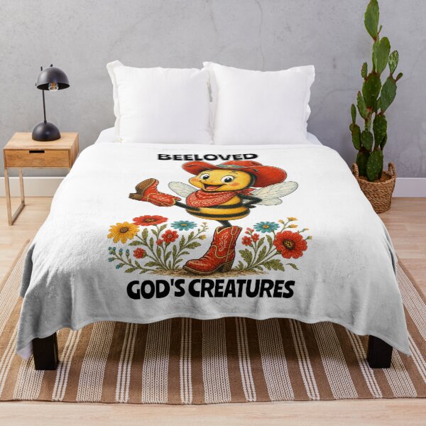 Item preview, BeeLoved God's Creatures Cowboy Bee designed and sold by Rosie's Wildflower Boutique.