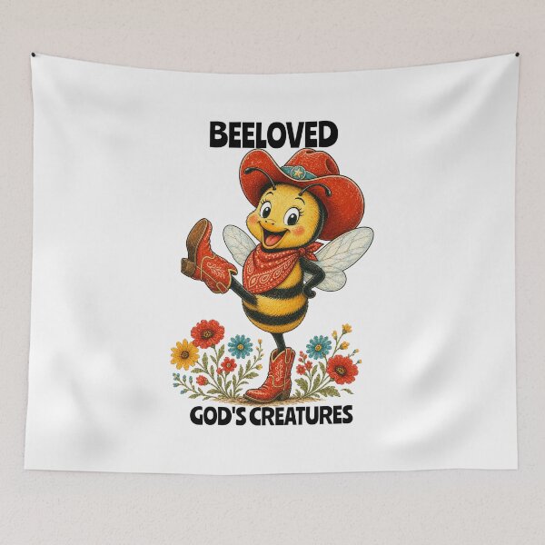 Item preview, BeeLoved God's Creatures Cowboy Bee designed and sold by Rosie's Wildflower Boutique.