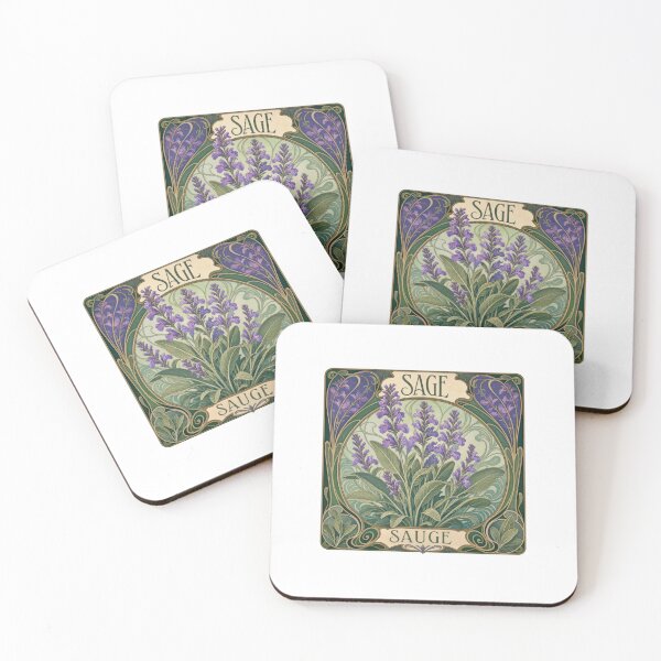 Item preview, Art Nouveau Sage Herb Botanical Plant Lover designed and sold by AntiqueImages.