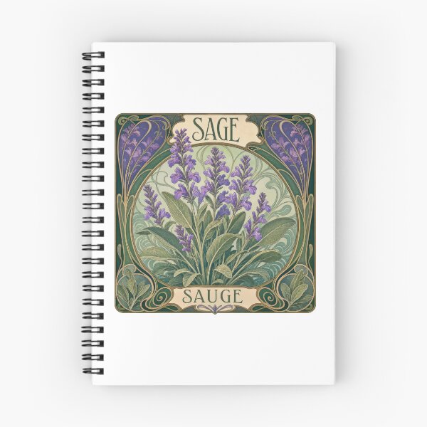 Item preview, Art Nouveau Sage Herb Botanical Plant Lover designed and sold by AntiqueImages.