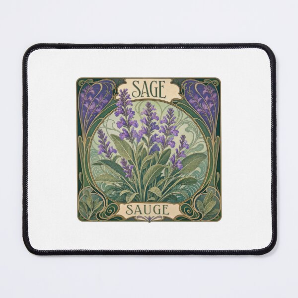Item preview, Art Nouveau Sage Herb Botanical Plant Lover designed and sold by AntiqueImages.