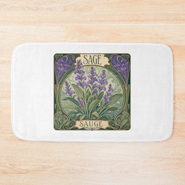 Item preview, Art Nouveau Sage Herb Botanical Plant Lover designed and sold by AntiqueImages.
