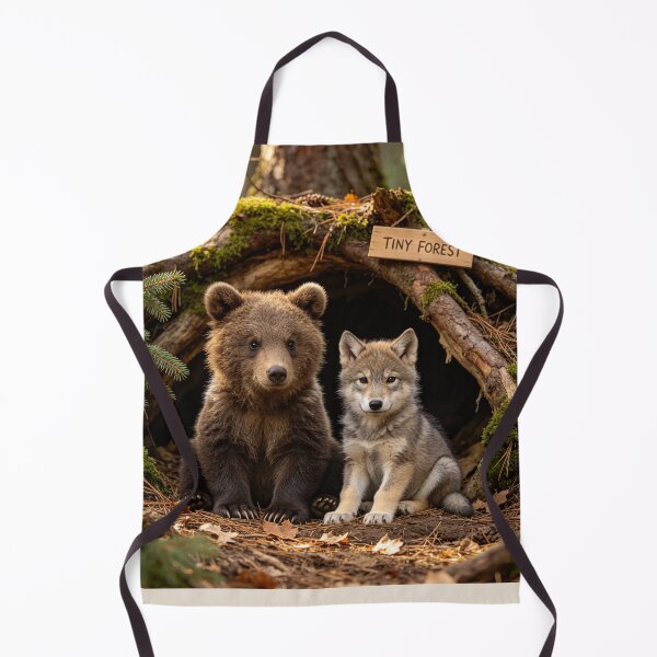Item preview, Cute Bear Cub Wolf Pup Tiny Forest Friends Den designed and sold by BagFactoryUK.