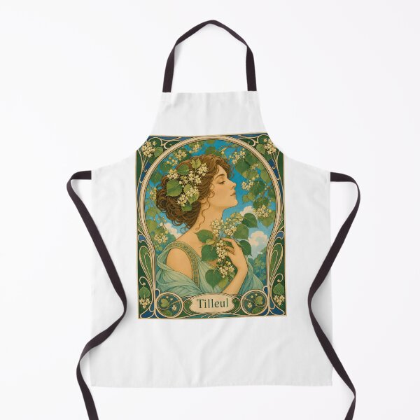 Item preview, Art Nouveau Woman Linden Flowers Tilleul Art designed and sold by AntiqueImages.
