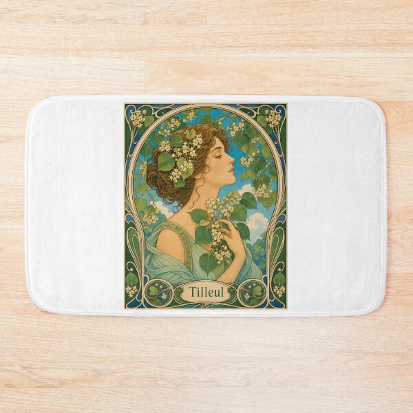 Item preview, Art Nouveau Woman Linden Flowers Tilleul Art designed and sold by AntiqueImages.