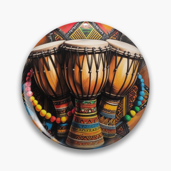 Item preview, Vibrant African Drums with Beaded Accents designed and sold by 'VARI'.