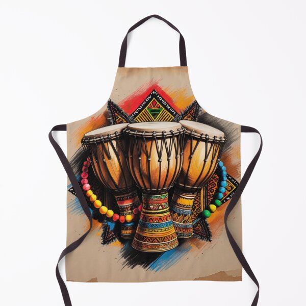 Item preview, Vibrant African Drums with Beaded Accents designed and sold by 'VARI'.