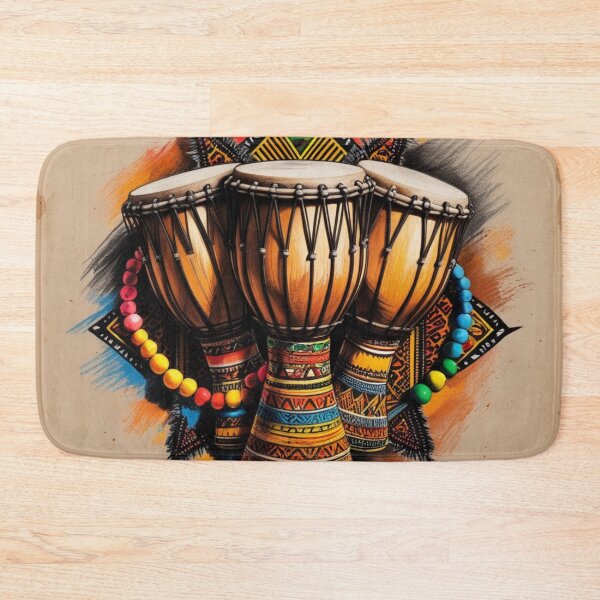 Item preview, Vibrant African Drums with Beaded Accents designed and sold by 'VARI'.