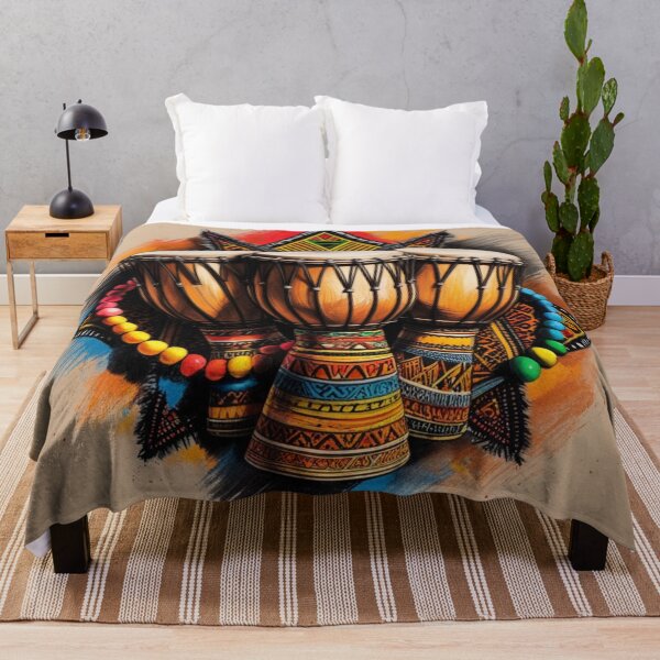Item preview, Vibrant African Drums with Beaded Accents designed and sold by 'VARI'.