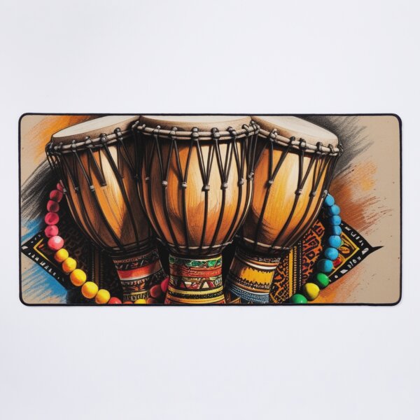 Item preview, Vibrant African Drums with Beaded Accents designed and sold by 'VARI'.