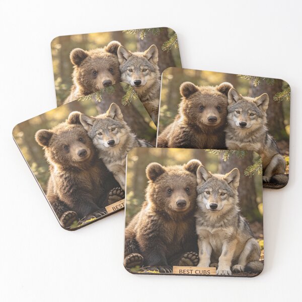 Item preview, Best Cubs Bear Cub Wolf Cub Forest Friends Wildlife designed and sold by BagFactoryUK.