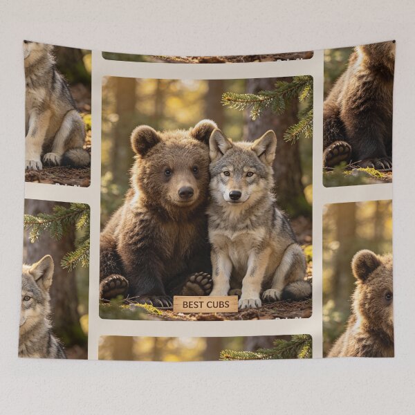 Item preview, Best Cubs Bear Cub Wolf Cub Forest Friends Wildlife designed and sold by BagFactoryUK.