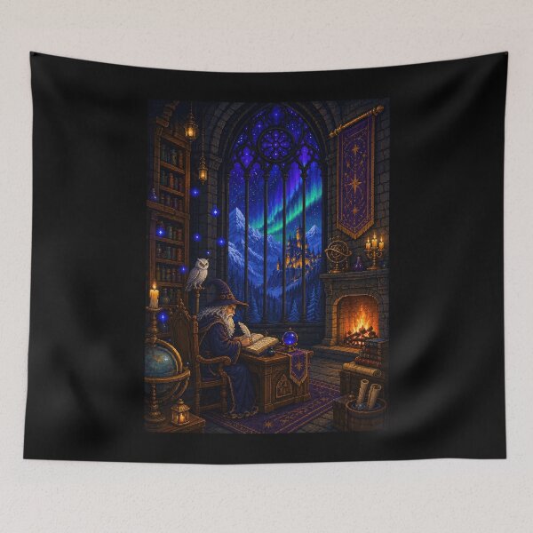 Item preview, Wizard's Midnight Study Beneath the Northern Lights  designed and sold by Sketchlegacy.