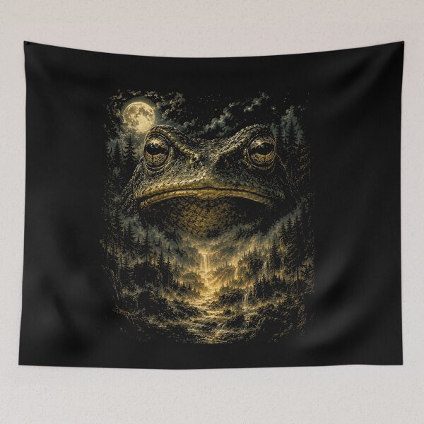 Item preview, Retro Frog and Nature Scene, Full Moon Forest Lover Tee designed and sold by BornBorn.