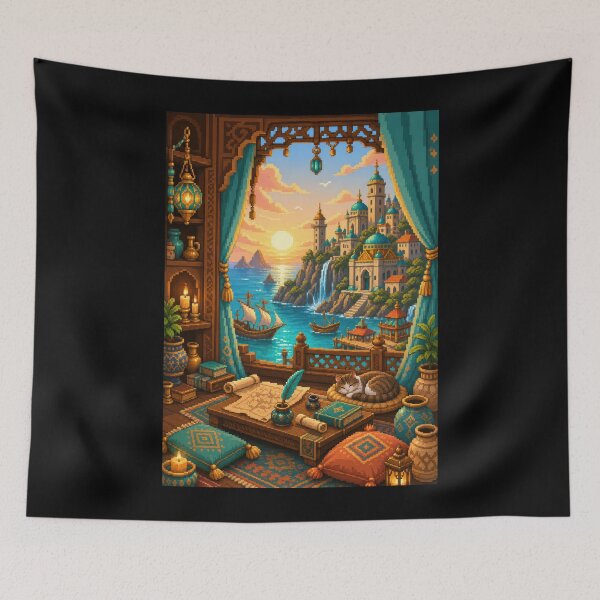 Item preview, Sunset Harbor Palace in the Sapphire Bay  designed and sold by Sketchlegacy.