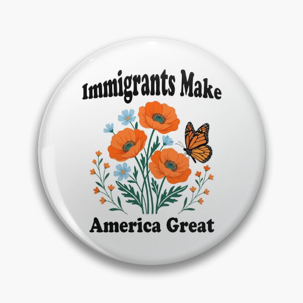 Item preview, Immigrants Make America Great Monarch Butterfly Floral Activism designed and sold by IsDesignHub.