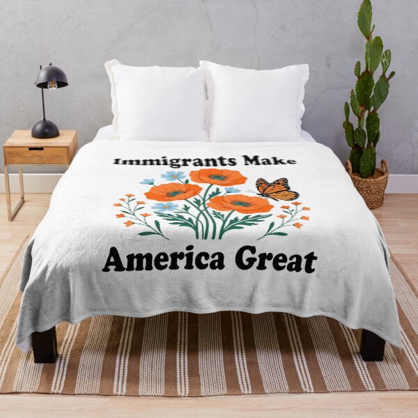 Item preview, Immigrants Make America Great Monarch Butterfly Floral Activism designed and sold by IsDesignHub.