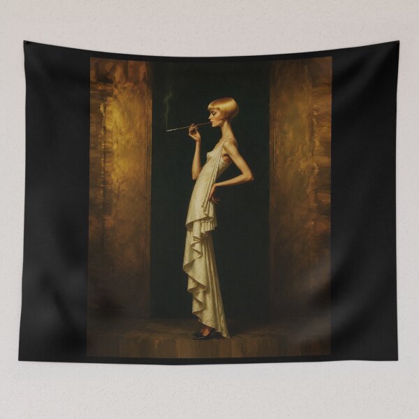 Item preview, Art Deco Woman with Cigarette Holder – Elegant Vintage Portrait designed and sold by RamyGallery.
