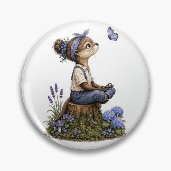 Item preview, Lontrinha Meditando Entre Flores Azuis designed and sold by Snurly.