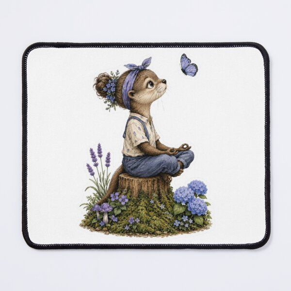 Item preview, Lontrinha Meditando Entre Flores Azuis designed and sold by Snurly.