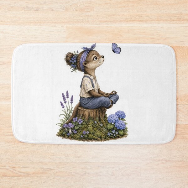 Item preview, Lontrinha Meditando Entre Flores Azuis designed and sold by Snurly.