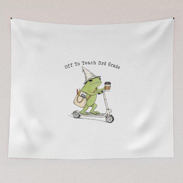 Item preview, Off to Teach 3rd Grade Funny Teacher Frog designed and sold by Doodletext.
