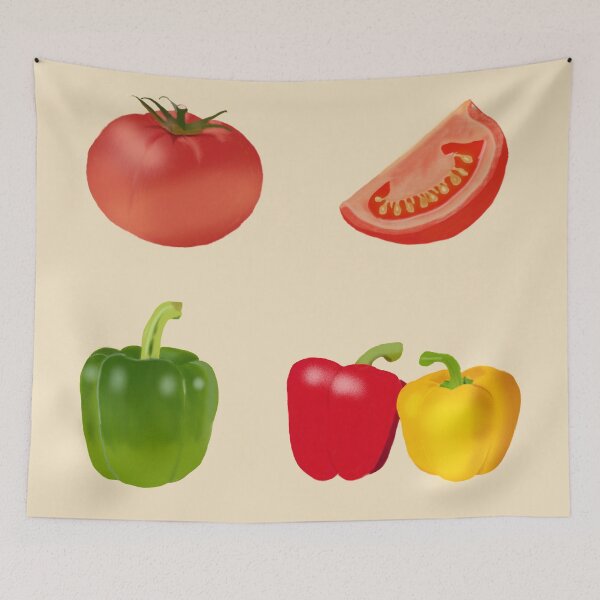 Item preview, Farm Fresh Tomato and Capsicum, Cute Veggie Design designed and sold by Silver  Stone.