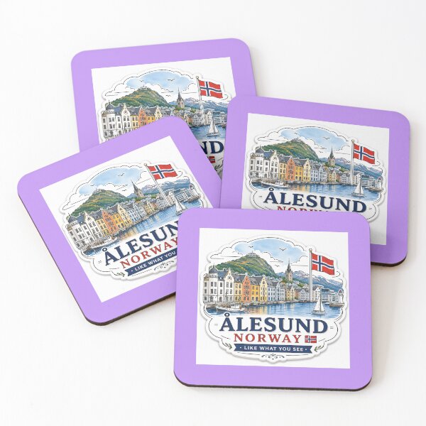 Item preview,  Ålesund Norway Cute 3D Skyline Label  Label Text  ÅLESUND NORWAY ?? designed and sold by PaintMeWorld.