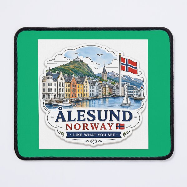 Item preview,  Ålesund Norway Cute 3D Skyline Label  Label Text  ÅLESUND NORWAY ?? designed and sold by PaintMeWorld.