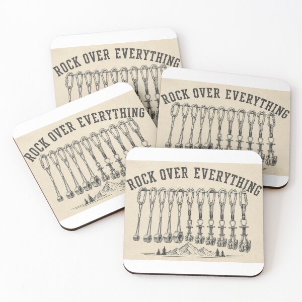 Item preview, Rock Over Everything Trad Climbing Gear Illustration Tee Sticker Rock Climber Gift designed and sold by sharifex.